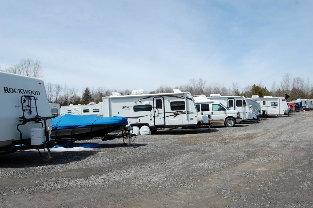 Ottawa RV Storage Facility lot filled with trailers and RVs