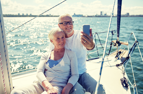 couple on vacation on a boat