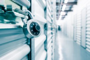 a lock on a storage unit