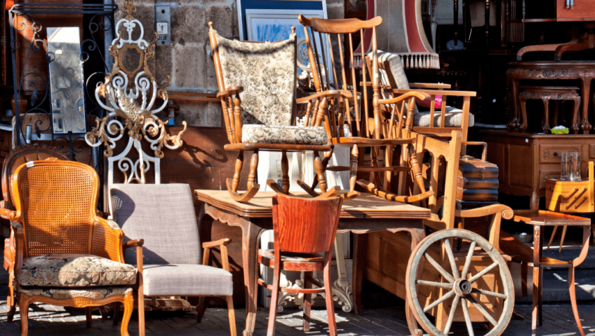 antique furniture in front of a